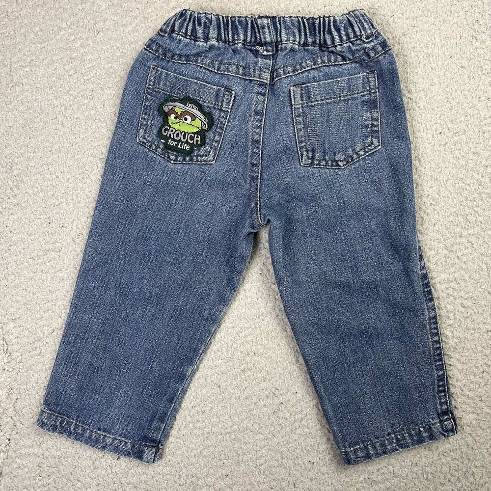 Vintage Sesame Street Grouch for‎ Life Denim Jeans Size Boys 24 Months
